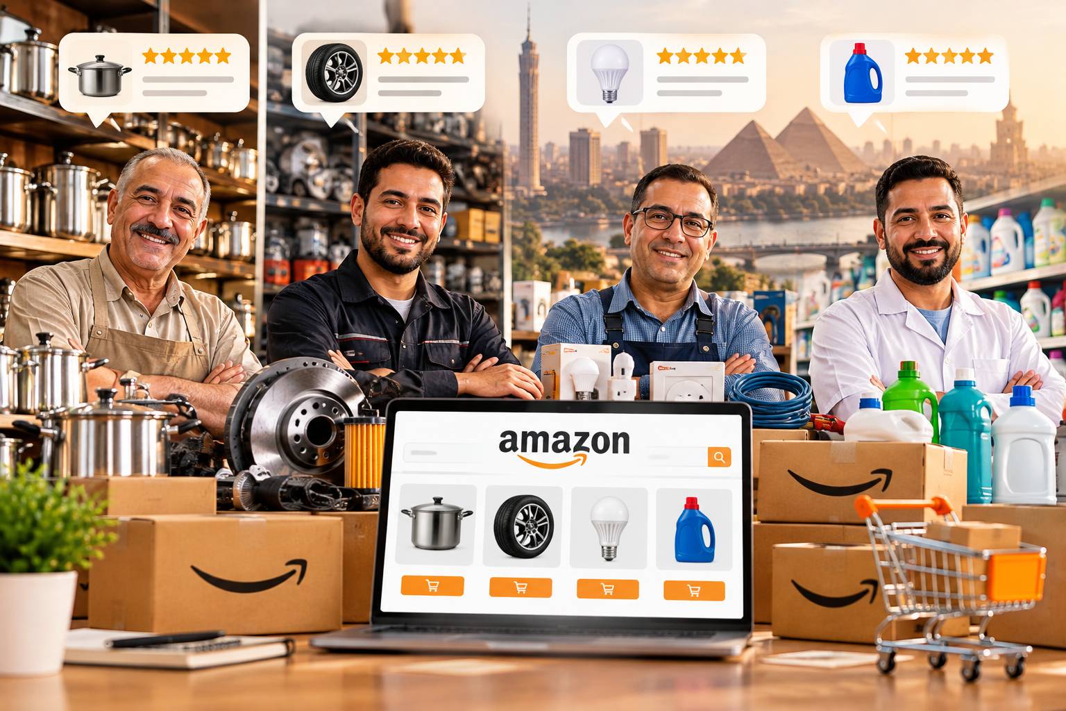تجارب البيع على أمازون مصر ومساعدة موجات للتجار في فتح حسابات البائعين وإضافة المنتجات